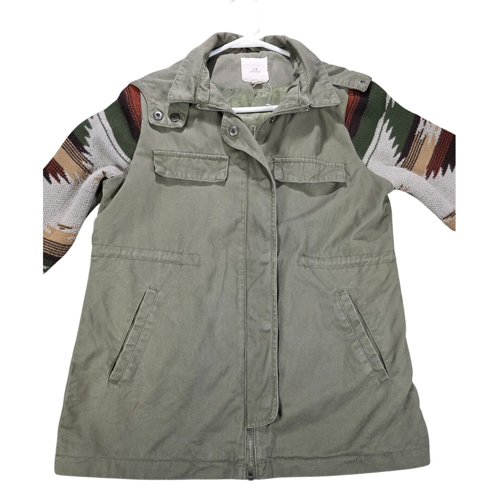 Thread & Supply Womens XS Utility Jacket Cargo Streetwear Hooded Olive Green
